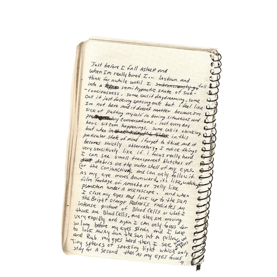 diary page with illegible writing